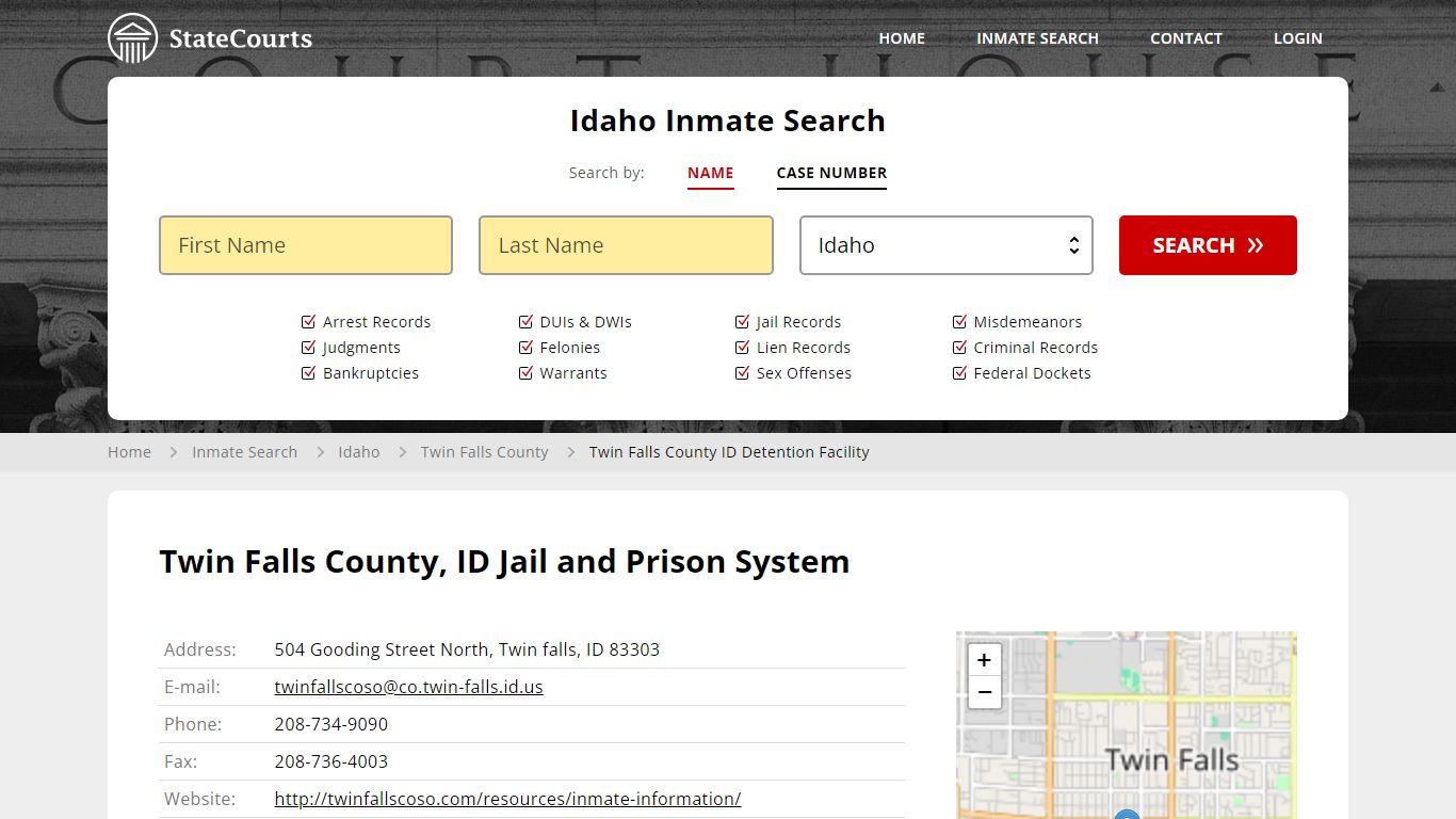 Twin Falls County, ID Jail and Prison System - State Courts